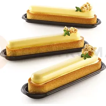 Výroba svíčky Sada forem na koláče - 6 prstenů 146x34 mm + silikonová forma 6x 133x21x12 mm, 28 ml | SILIKOMART, Kit Tarte Ring Oblong