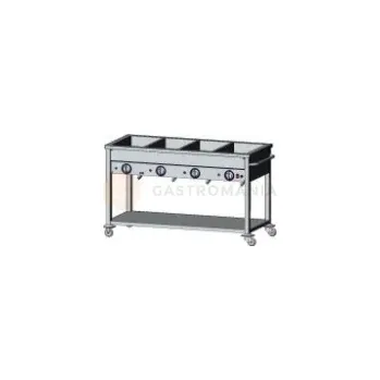 Výdejník vody Vodní lázeň elektrická, 4 komorová, 1400x600x850 mm s policí, pojízdná, 3,2 kW | EGAZ, BE-4JS