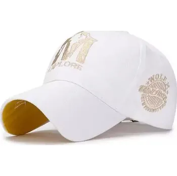 Kšiltovka Baseballová čepice s výšivkou M - Bílý