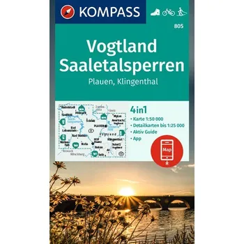 KOMPASS Wanderkarte 805 Vogtland, Saaletalsperren, Plauen, Klingenthal 1:50.000