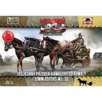 Plastikový model 1/72 Three-horse cavalry carriage 37mm Bofors w.36