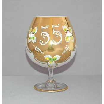 Sklenice Výroční sklenice Natálie na koňak 55let Opál