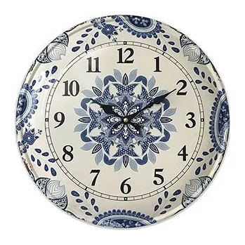 Obraz Nástěnné kovové hodiny s dekorem