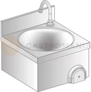 Umyvadlo Nástěnné umyvadlo z nerezové oceli s kolenovým ovládáním 400x400x235 mm | DORA METAL, DM-S-3281