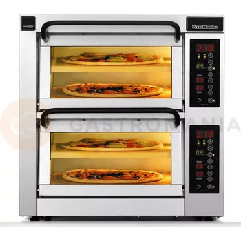 Pec na pizzu Dvoukomorová pec na pizzu, 2 dělené komory, 4x pizza 40 cm, komory o rozměrech 410x410x195 mm | PIZZA MASTER, CounterTop 402ED-2