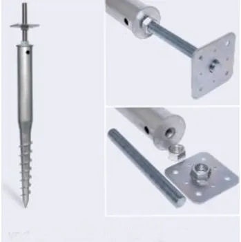 Zemní vrut s patkou pilíře 110x110 / 850 mm, Zn.