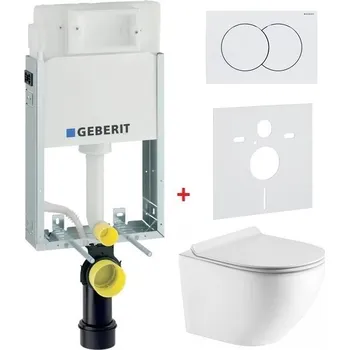 WC sada Geberit Kombifix Delta - Sada pro závěsné wc + wc mísa rimfree a sedátko softclose ARCO, 110.100.00.1 ARCO