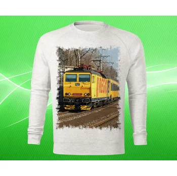 Pánská mikina mikina s lokomotivou 162 112-7 pánská 3XL (mikina s vlakem světle šedý melír)