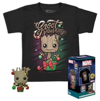 Funko Pocket POP! & Tee: Marvel: GOTG- Holiday Groot S (dětské)