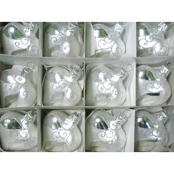 Vánoční ozdoba Vánoční srdce 3001 set 12ks