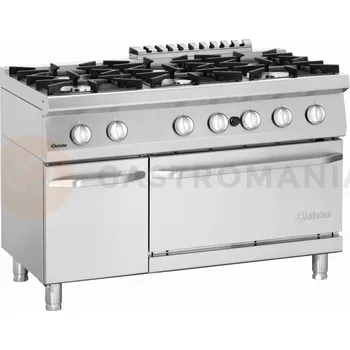 Plynová kartuše Plynový sporák s plynovou troubou 3x 6,2 kW, 3x 8,5 kW, 7,5 kW, 1200x700x850 mm | BARTSCHER, 70060 GB21