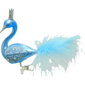 Vánoční ozdoba Vánoční ozdoba Labuť 124 modrá kamínky