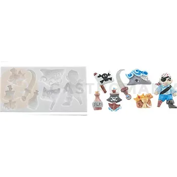 Kuchyňská sůl Forma na cukrovou hmotu SLK 1007 - pirát, 175x90x20 mm | SILIKOMART, SLK1000 Pirate