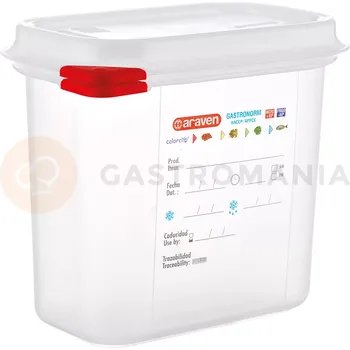 Gastro oděv Gastronádoba GN 1/9 150 mm z polypropylénu s víkem | ARAVEN, 169155