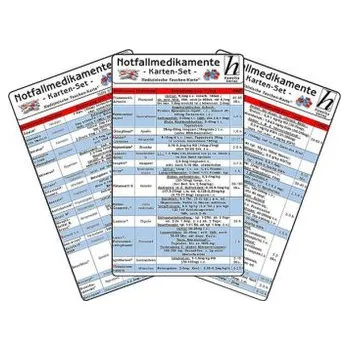 Notfallmedikamente Karten-Set - Medizinische Taschen-Karte