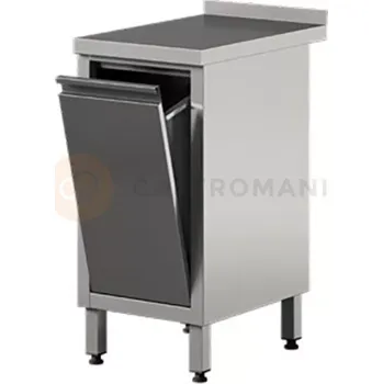 Nerezový dřez Přístěnný stůl z nerezové oceli s vyklápěcí zásuvkou 400x700x850 mm | ASBER, WM-47PL-TD