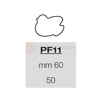 Výrobník cukrové vaty Šablona s formičkami na těsto - 50x kuře 60 mm, 57,5x39 cm | PAVONI, PF11