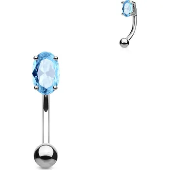 Piercing Piercing do obočí - oválný zirkon (tyrkysová)