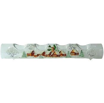 Svícen Svícen vánoční válec ze skla, na čtyři svíčky čirý