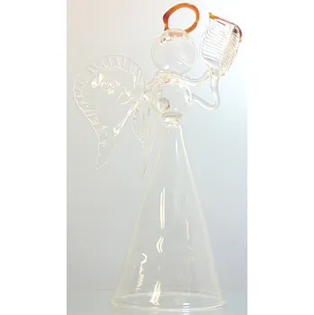 Vánoční dekorace Anděl ze skla 24 cm