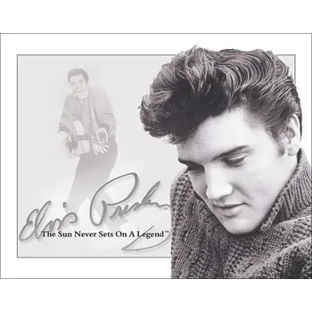 Plechová cedule Plechová cedule Elvis - Sun Never Sets 40 cm x 32 cm