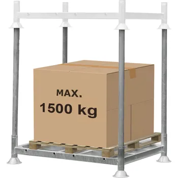 Dílenský regál Regalydoskladu Sloupková paleta stohovatelná - 154,5 cm x 118 cm x 31cm - pozink