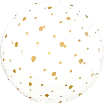 Balónek Santex Balónek fóliový transparentní se zlatými skvrnkami 60 cm 1 ks