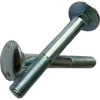 Šroub Vratový šroub M6 x 40 mm, pevnost 8.8. DIN 603, bílý zinek