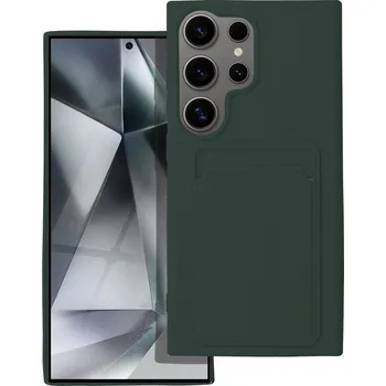 Pouzdro na mobilní telefon Silicone CARD case pouzdro / kryt s přihrádkou Samsung Galaxy S24 Ultra / zelené