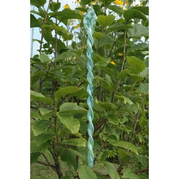 Zahradní dekorace Skleněná spirála 45cm - zeleno bílá