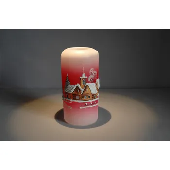 Svícen Vánoční svícen cylindr velký 7x15cm červený