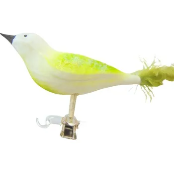 Vánoční ozdoba Vánoční ozdoba vrabec 783 v zeleno bílém dekoru