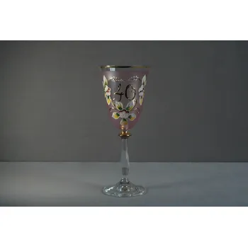 Sklenice Jubilejní sklenice na víno Angela 40 let (250ml růžová)