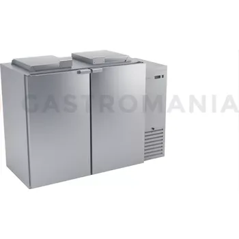 Chladnička na odpady z nerezové oceli s izolovaným dnem a 2 komorami 120 l, 1630x716x1176 mm | DORA METAL, BLOD-2120