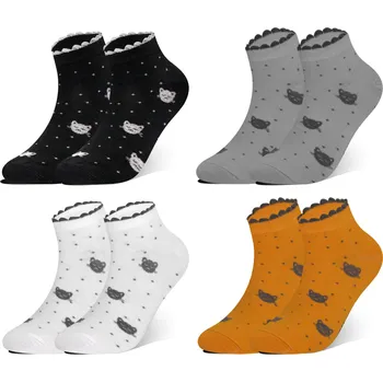 Dámské ponožky PESAIL Dámské kotníkové ponožky KOČKY IW5631 6párů Velikost: 35-38