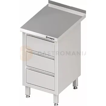 Kuchyňská linka Stůl nerezový blok se třema zásuvkami 455x600x850 mm | STALGAST, 980216455