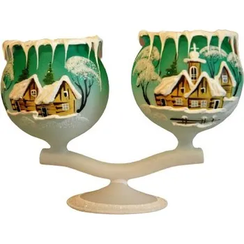 Svícen Vánoční svícen - dvojkalich zelený