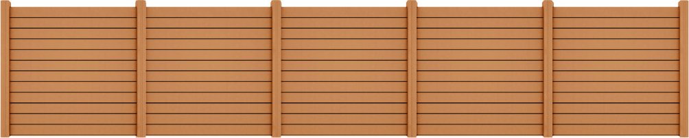 Nextwood Kompletní plotové pole WPC NEXTfence - teak Varianta: 5 polí (6 sloupků)