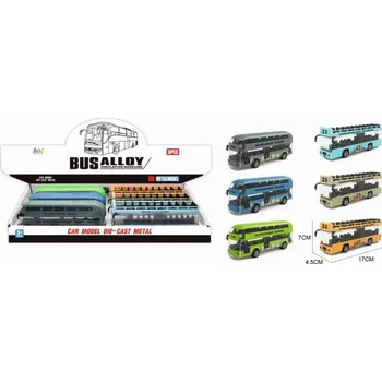 autíčko Alltoys Autobus dvoupatrový (158) - žlutý - otevřená střecha