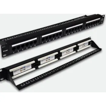 Serverovna Alantec PK001 Patch panel UTP cat.6, 24 portů LSA s policí 1U 19"