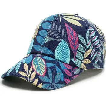 Kšiltovka Stylová unisex kšiltovka s motivem listů - Modrá,nastavitelná