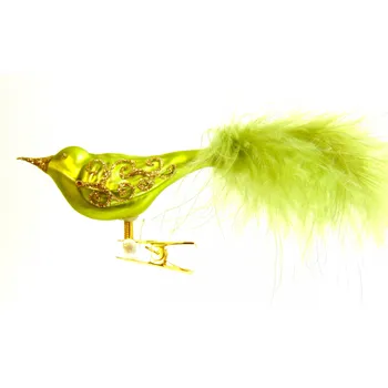 Vánoční ozdoba Vánoční ptáček malý 3029 zelený mat