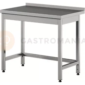 Počítačový stůl Přístěnný stůl z nerezové oceli, zpevněné nohy 1200x700x850 mm | ASBER, WT-127-PL-B