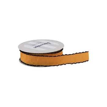 Stuha Textilní stuha s našitým krajem 233 3cm x 15m - 03 žlutá/černá