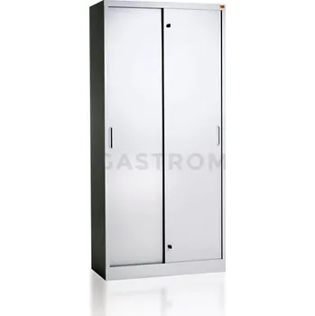 Zahradní skříň Plechová skříň do kanceláře, 4 police, posuvné dveře | KART-MAP, BP/4