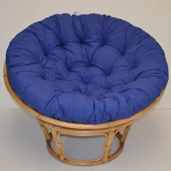 Papasan Nábytek PEGAS Ratanový papasan 115 cm medový - polstr tmavě modrý melír