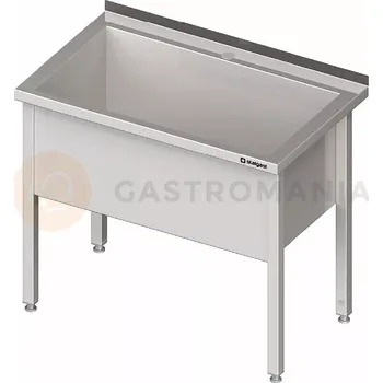 Kuchyňská linka Stůl nerezový s vanou jednokomorovou s hloubkou 400 mm 1200x600x850 mm | STALGAST, 981346120