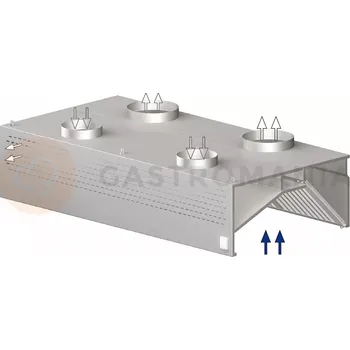 Digestoř Nerezová nástěnná skříňová rekuperační digestoř 1700x1200x450 mm | STALGAST, 9821312170