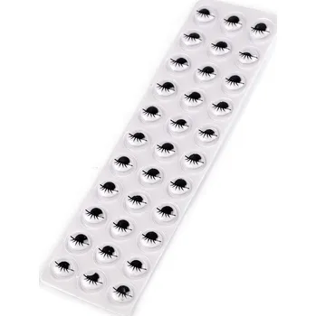 Samolepicí oči pohyblivé s řasami Ø10 a 12 mm, barva 1 (Ø10 mm) černá