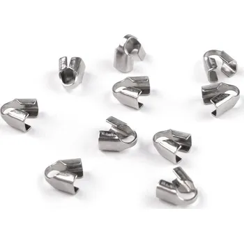 Koncovka rozevírací z nerezové oceli 3x3 mm, barva platina